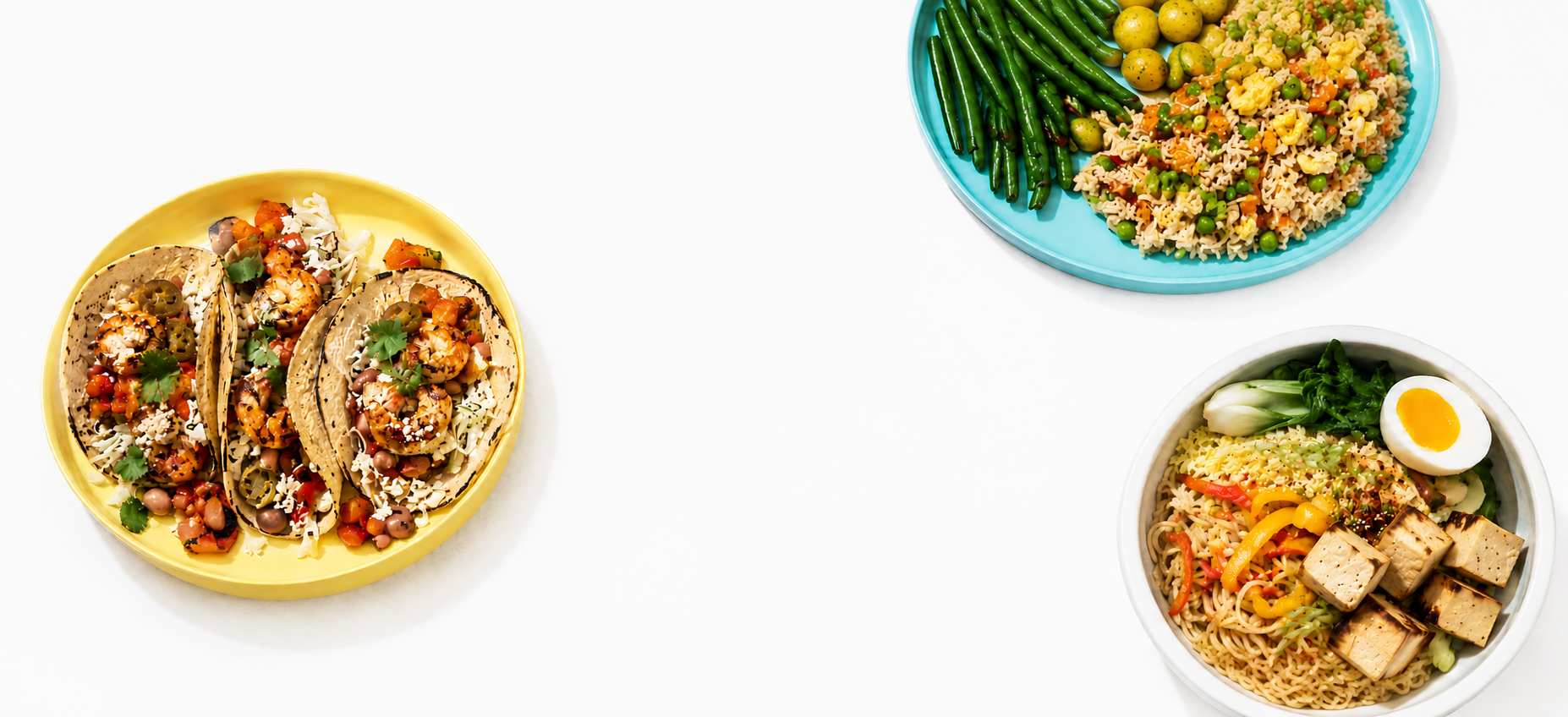 Fresh meal prep bowls